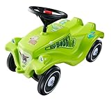 Big Bobby Car Classic Dino - Rutschauto ab 1 Jahr im bunten Dino-Design mit schwarzem Sicherheits-Lenkrad und Hupe, für Kinder ab 12 Monaten (bis 50 kg), grün mit Aufklebern