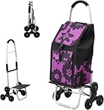 Aluminium Einkaufstrolley Treppensteiger 2-in-1 Einkaufstrolley Faltbare Abnehmbare Tasche 6 Räder Einkaufshilfe Trolley Wasserdicht D
