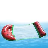 Aufblasbare Pool Hängematte Float - 4 in 1 Wassermelone Lounge mit Pumpe für Erwachsene - Perfekt für Sonnenbaden und Schwimmspaß