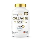 PharmaVital Collagen Hyaluron Kapseln - 90 Tage Vorrat - SOLUGEL® Kollagen Peptide Typ 1 & 3 - Optimiert mit Chondroitin, Vitamin C & Lysin - Produziert & laborgeprüft in Deutschland
