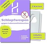 Heimgeist Schlupfwespen gegen Lebensmittelmotten - 2 Karten als EINZELLIEFERUNG - Effektiv Lebensmittelmotten bekämpfen