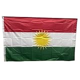 Stormflag kurdistan Flagge 3x5ft kurdish Flag 90cmx150cm Polyester 90g/2 mit Ösen mit Doppelnadel genäht.