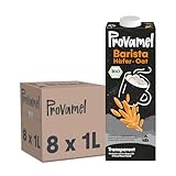 Provamel Organic-Bio Barista Haferdrink, Pflanzlicher Drink, Vegan, Vegan, Laktosefrei, UHT, 8x1 l (8er Pack)