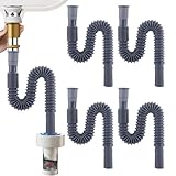 Hiemible Ablaufrohr Ersatz Set | Ausziehbares Spülenablauf Kit | Geruchsdichter Ersatz Mit Dichtem Design Für Haushalt, Wohnung Und Hotel