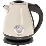 ADLER Camry Elektrischer Wasserkocher mit Thermometer, 2200W, 1.7L, Creme