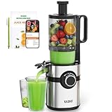 YASHE Entsafter, Slow Juicer mit 12,7 cm Einfüllschacht für ganze Früchte und Gemüse, Saftpresse mit Selbstzufuhr, hoher Saftausbeute, leicht zu reinigen, Schwarz