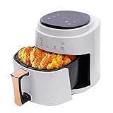 YNAADYH 8L/15L heißluftfritteuse, Heißluftfritteuse klein, Luftritteuse Mit Großer Kapazität Elektrische Heißluftfritteuse Touchscreen, Elektrische heissluftfritteuse mit Touchscreen (8L Blanc)
