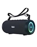 MIFA A90 Bluetooth Lautsprecher 60W kabellos IPX7 wasserdicht RGB-LED-Licht 30 Stunden Akku, USB/Micro SD-Karte/AUX-in Wiedergabe True Wireless Stereo mit Schutzhülle/tragbarem Trageriemen