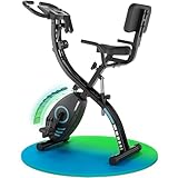 Wenoker Heimtrainer Fahrrad, Ergometer Heimtrainer Fahrrad klappbar, Heimtrainer 16 Magnetische Widerstandsstufen mit LCD Monitor und Handpulsmessung, Faltbare Aufbewahrung mit Zugseile mit APP