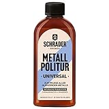 Schrader Metall Politur universal - Pflegemittel für Edelstahl, Kupfer, Messing, Aluminium - reinigende Polier-Creme - 250ml - Made in Germany