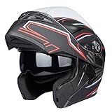 Helm für Motorräder Full-Face Motorcycle Helmet Tragbarer Integralhelme Flip-up Motorradhelm Zertifizierung von DOT (XXL, Magie)