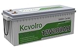 Kcvolro 12V 200Ah Plus LiFePO4 Lithium Batterie, Eingebaute 200A BMS 4000-8000 Zyklen, Max. 2560 W Leistung Ausgangen, 10 Jahre Lebensdauer, Perferkt für Solar planel, Off-Grid usw