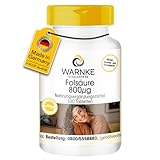 Folsäure 800µg - 100 Tabletten - vegan & hochdosiert - Folic Acid - Vitamin B9 | Warnke Vitalstoffe - Deutsche Apothekenqualität