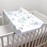 Wickelunterlage für Babys, harter Boden, 80 x 50 cm, passend für 140 x 70 cm, Uni, Keilabsatz, Anti-Roll-Windel, Neugeborene, Baby, wasserdichte Wickelunterlage mit erhöhten Kanten (Polypody)