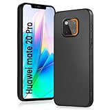 HuwaiH Handyhülle für Huawei Mate 20 Pro Hülle, Anti-Schock Schutzhülle, Unterstützt kabelloses Laden, Antikratzer Anti-Fingerabdruck rutschfest Schwarz TPU Hülle für Huawei Mate 20 Pro