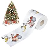 Weihnachts-Toilettenpapier - Toilettenpapier, Rentier-Muster, Serviettenrolle | Badezimmer Weihnachten Seidenpapier Weihnachtsthema Papierserviette für Esstisch Zuhause Toilette Badezimmer Küche