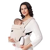 Momcozy Babytrage - Ergonomische, gemütliche und leichte Babytrage für 3-20kg, mühelos anzulegen, ideal für freihändiges Elternsein, verbesserte Lendenwirbelstütze, Khaki