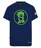 Trollkids Kinder schnelltrocknendes UV-Schutz T-Shirt Troll T, Marineblau/Grün, Größe 152