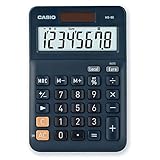 CASIO Tischrechner MS-8E, 8-stellig, Währungsumrechnung, Gummifüße, Schnellkorrekturtaste, Solar-/Batteriebetrieb