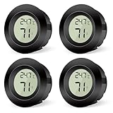 Jewan Hygrometer Thermometer, Digital Raumthermometer 4 Stücke Mini Innen Hydrometer, 2 in 1 Temperatur und Luftfeuchtigkeitsmesser für Innenraum Gewächshaus Wohnzimme, ℃/℉ Verstellbar