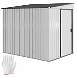 Outsunny Metall Gerätehaus 2,81m² 154x206,5x181 cm Geräteschuppen mit Pultdach Fundament Schiebetür wetterfest Gartenhaus Outdoor Garten Schuppen Schrank für Hinterhof Außenbereich Anthrazit