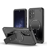 Vatkyc Magnetisches Design für Samsung Galaxy A54 mit Ständer, kompatibel mit MagSafe eingebauter unsichtbarer Ständer, robuster TPU-Stoßdämpfer, militärischer Schutz, stoßfeste Hülle, Schwarz