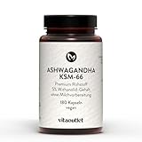 vitaoutlet | Bio Ashwagandha Hochdosiert | KSM-66® Premiumrohstoff (180 Kapseln) | original indische Schlafbeere | natürlich | laborgeprüft | vegan | für 6 Monate | Premium Ashwagandha Kapseln