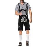 Darringls Bierfest-Kleidung Herren Mit Trägern Bayerische Mit Trägern Kniebundhose Oktoberfest Kostüm Trachten Lederhose Für Männer Bodysuit Trachtenhose Trachtenlederhose