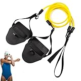 Schwimmtrainingsgeräte,Elastische schwimmfeste Übungsbänder mit Schwimmpaddel |Tragbarer Freestyle-Arm-Zugseil-Aufhängungsabzieher für das Training von Landschwimmfähigkeiten