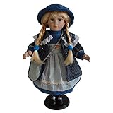 Tubayia Viktorianische Porzellanpuppe Mädchen Keramik Puppen Figur mit Kleidung für Haus Dekoration Kinder Geschenk