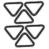 DECORNIJIA 6 Stück Teiliges Schwarze Dreieck Karabinerhaken Aluminium Kleine Schlüsselanhänger Clips für Rucksack Camping Wandern Outdoor Praktische Befestigung für Schlüssel und Zubehör