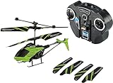 Revell 23829 RC Helikopter mit Fernbedienung STREAK, Gyro, 2-Kanal IR-Fernsteuerung, Indoor-Flugmodell, mit Glow-in-the-Dark Effekt Hubschrauber Ferngesteuerter Heli, Grün, 15 cm