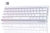 TMKB T63 Gaming Tastatur Mechanische Kabellos mit Red Switch,Bluetooth / 2.4G / Mit Kabel,RGB-Hintergrundbeleuchtung,weiße