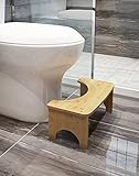 RayLove Physiologischer Toilettenhocker aus Bambus – WC-Trittbrett aus Holz – 35 Grad strapazierfähiger C-förmiger Hocker(Natürlich)