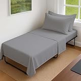 KRISHNA 4-teiliges Bettwäsche-Set für Kinderbett, 76,2 x 190,5 cm, für schmale Doppelbett, Camping, Wohnmobil, Gästebett, weich und atmungsaktiv, 100 % ägyptische Baumwolle, passend für bis zu 22,9 cm