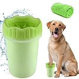 Hunde Pfotenreiniger, Pfotenreiniger FüR Hunde Tragbarer Pfotenreiniger mit Microfaser Handschuh Schnell,FüR Katzen und Hunde Geeignet Pfote