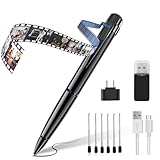 QZT Kamera Stift, HD 1080P Mini Spionagekamera mit Aufnahme- und Fotofunktion, Tragbare Überwachungskamera für Büro, Meetings, Vorlesungen und Heimgebrauch