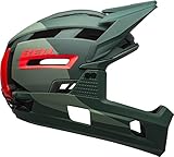 BELL Herren Super Air R MIPS Fahrradhelm MTB, Matte/Gloss Green/Infrared, M | 55-59cm