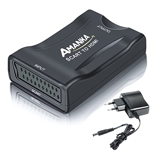AMANKA Scart auf HDMI Konverter Video Audio Wandler 1080P HD Adapter für HDTV VHS STB Xbox PS3 Sky DVD Blu-ray usw