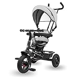 HyperMotion Dreirad ab 1 Jahr mit Schubstange - 3-in-1 Kinderfahrzeug für 1-4 Jahre, bis 20 kg - mit höhenverstellbarem Elterngriff und Schiebelenker, Grau