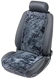 WALSER Autositzbezug Lammfell, Lammfellbezug Cosmo, Autoschonbezug Lammfell, Autositzauflage Lammfell, Sitzauflage echt Lammfell anthrazit 20029