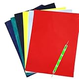 Yesallwas 50 Blatt A4 farbiges Kohlepapier Transfer papier, Pauspapier Carbon Papier mit 1 Pcs Präge-Stift-Punktierungswerkzeuge für Rückverfolgung Holz Papier Leinwand