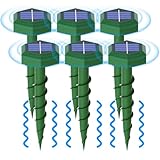 Solar Maulwurfschreck 6 Stück,Vibration und Ultraschall Maulwurf Vertreiber mit 3 Modi zur Abschreckung, Geeignet für Maulwürfe und Andere Nagetiere in Gärten, Rasen, Sechseckig