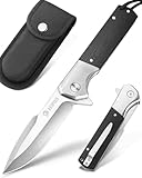 NedFoss BEAST Klappmesser, Klingenlänge 10cm aus D2 Stahl Taschenmesser mit G10 Griff, Einhandmesser mit Liner Lock & Kugellager, Outdoor Messer mit Clip, Survival Messer für Sammlung & Geschenk
