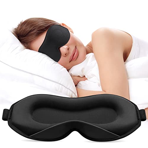 Umisleep 2022 Schlafmaske für Seitenschläfer, 3D Schlafmaske für Herren, Frauen,Weiche und Atmungsaktive Augenmaske Schlafmasken,100% Lichtblockierende Schlafbrille mit Verstellbarem Riemen für Reisen