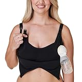 Bravado Designs 3-in-1 Still- und Pump-BH, freihändig für Mutterschaft und Stillen, tragbarer Brustpumpen-BH, Schwarz, small