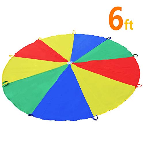 Sonyabecca 1.8m Schwungtuch für Kinder und Familie,Bunt Fallschirm Parachutes Spielzeug