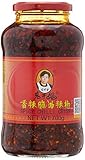 Geroestete Chilipaste, Crispy Chilli in oil 670 g, geroestete Chiliflocken mit Zsechuan Pfeffer