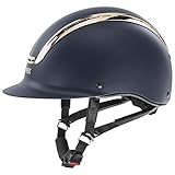 uvex suxxeed Chrome - robuster Reithelm für Damen und Herren - individuelle Größenanpassung - optimale Belüftung - Navy matt-Coral - 55-56 cm