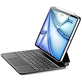 ESR Magnetische Keyboard Hülle,Tastatur für iPad Air 6/5/4/Pro 11, Air 11' (M3/M2, 2025/2024), Freischwebendes Ständer Design, Federnde Tasten, Präzises Multi-Touch Trackpad, Schwarz